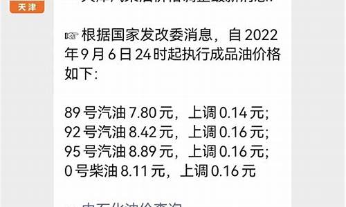 天津今日油价92汽油降价_天津油价调整最